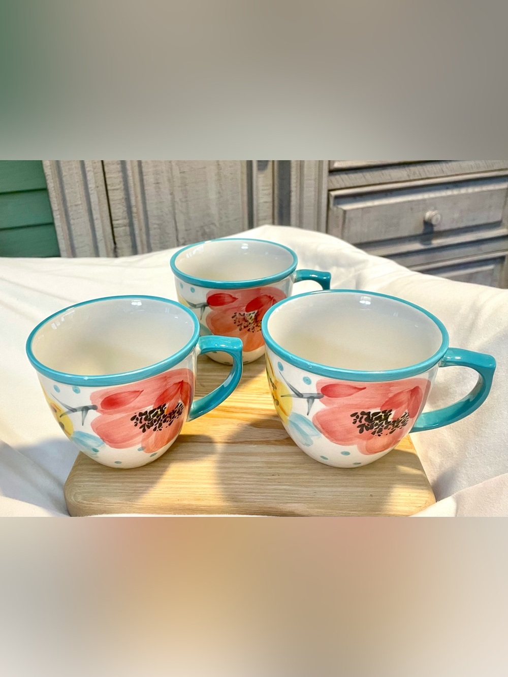 *VINTAGE* RARE Lot of 3 PIONEER WOMAN Bloom Mugs - No Longer Available - 2815DZU